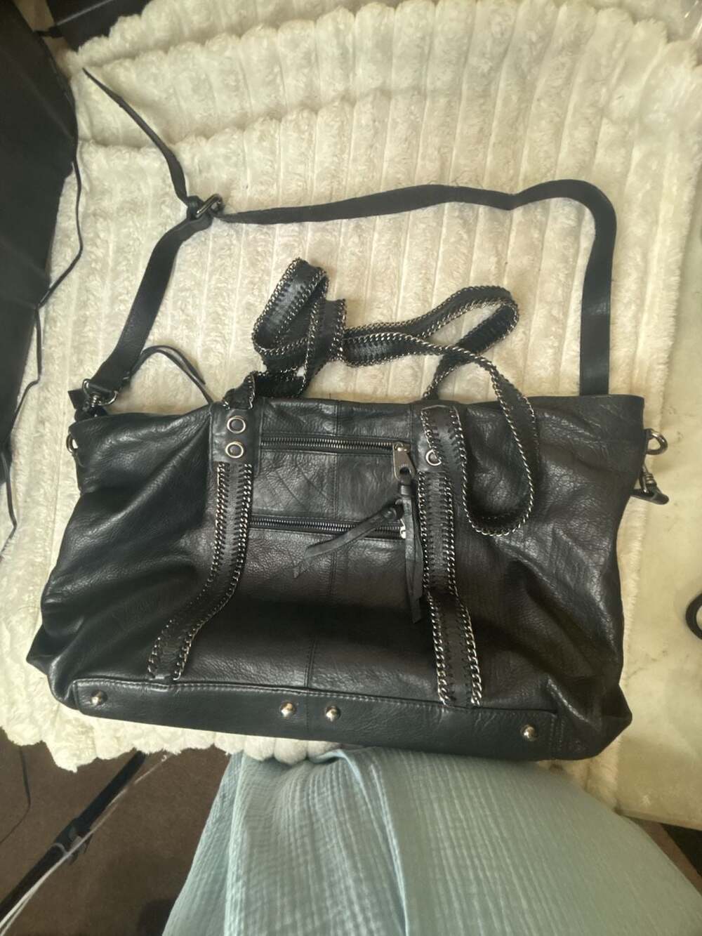 Joelle Hawkins Black leather bag